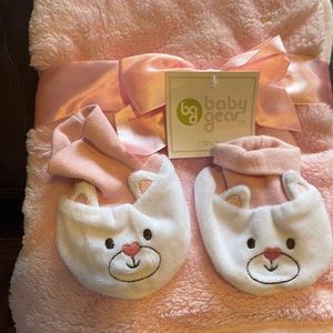 Baby Gear NWT Pink Security Blanket Lovey 30" x 30” soft plush with hand mittens